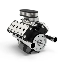 ENJOMOR V8 GS-V8 78CC DOHC Four-Stroke V-Shaped Eight-Cylinder Water-cooled Electric Gasoline Internal Combustion Engine Model - V8 Engine Model That Works