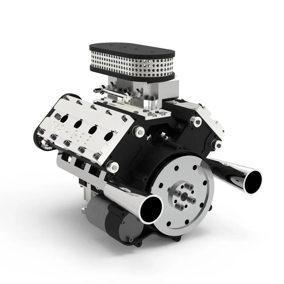 ENJOMOR V8 GS-V8 78CC DOHC Four-Stroke V-Shaped Eight-Cylinder Water-cooled Electric Gasoline Internal Combustion Engine Model - V8 Engine Model That Works