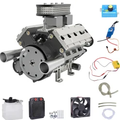ENJOMOR V8 GS-V8 78CC DOHC Gasoline V8 Engine Model That Works with Starter Kit