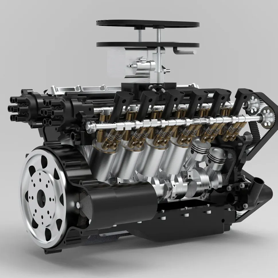 ENJOMOR V12 GS-V12 72CC DOHC Gasoline V12 Engine Model That Works with Starter Kit