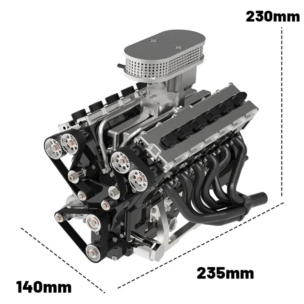 ENJOMOR V12 GS-V12 72CC DOHC Gasoline V12 Engine Model That Works with Starter Kit