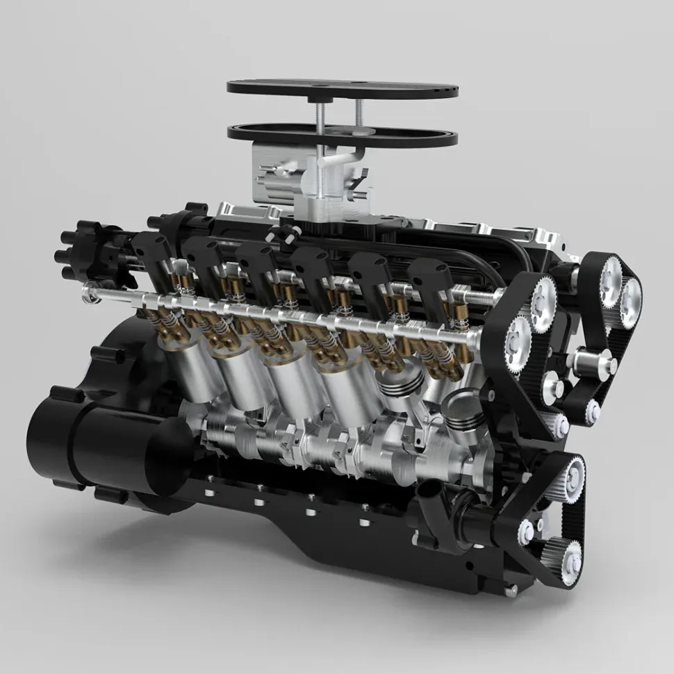 ENJOMOR V12 GS-V12 72CC DOHC Gasoline V12 Engine Model That Works with Starter Kit
