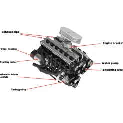 ENJOMOR V12 GS-V12 72CC DOHC Gasoline V12 Engine Model That Works with Starter Kit