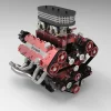 ENJOMOR V8 GS-V8 PRO 78cc DOHC Gasoline Engine with Starter Kit and Base - One Key Start