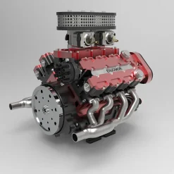 ENJOMOR V8 GS-V8 PRO 78cc DOHC Gasoline Engine with Starter Kit and Base - One Key Start