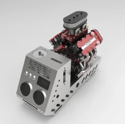 ENJOMOR V8 GS-V8 PRO 78cc DOHC Gasoline Engine with Starter Kit and Base - One Key Start