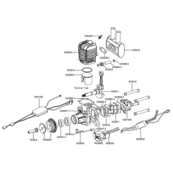 EPHIL XG-38cc-R Pro Electric Starter Glow Plug Two-Stroke Single Cylinder Side Exhaust Gasoline Engine Model for Fixed-Wing Aircraft Models