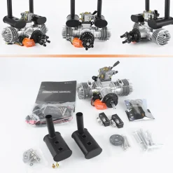 EPHIL XG-40cc-T Two-Stroke Twin-Cylinders Horizontally Opposed Gasoline Engine Model for Fixed-Wing Aircraft Models