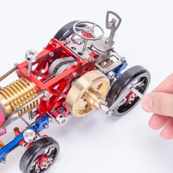Flame Eater Vacuum Engine Stirling Wheel Tractor Model Educational Mechanical Vehicle Artwork