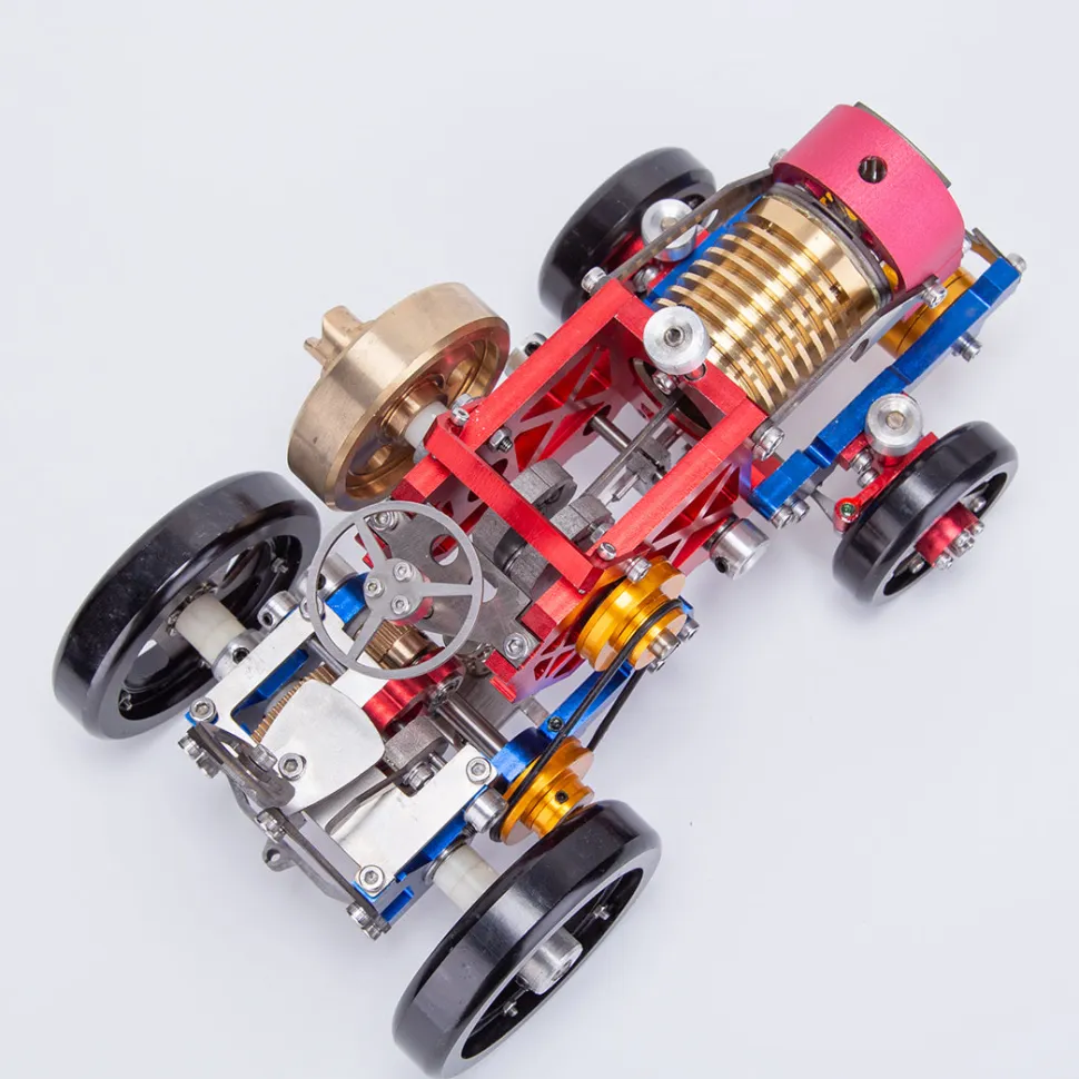 Flame Eater Vacuum Engine Stirling Wheel Tractor Model Educational Mechanical Vehicle Artwork