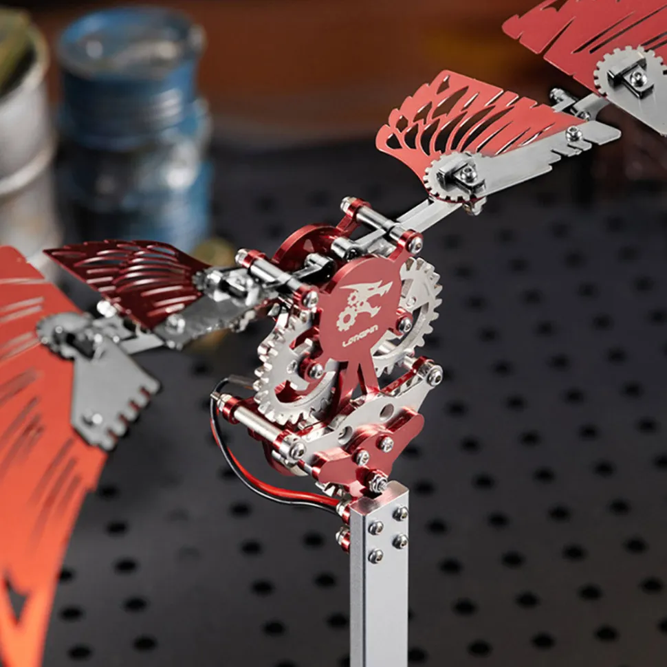 Flaming Shadow 3D Metal Mechanical Ornithopter Assembly Model Kit with Mechanical Transmission