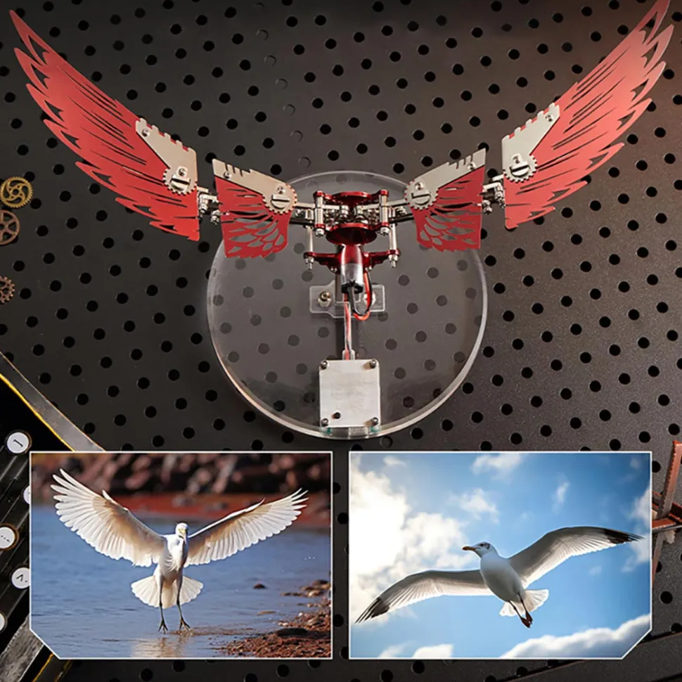 Flaming Shadow 3D Metal Mechanical Ornithopter Assembly Model Kit with Mechanical Transmission