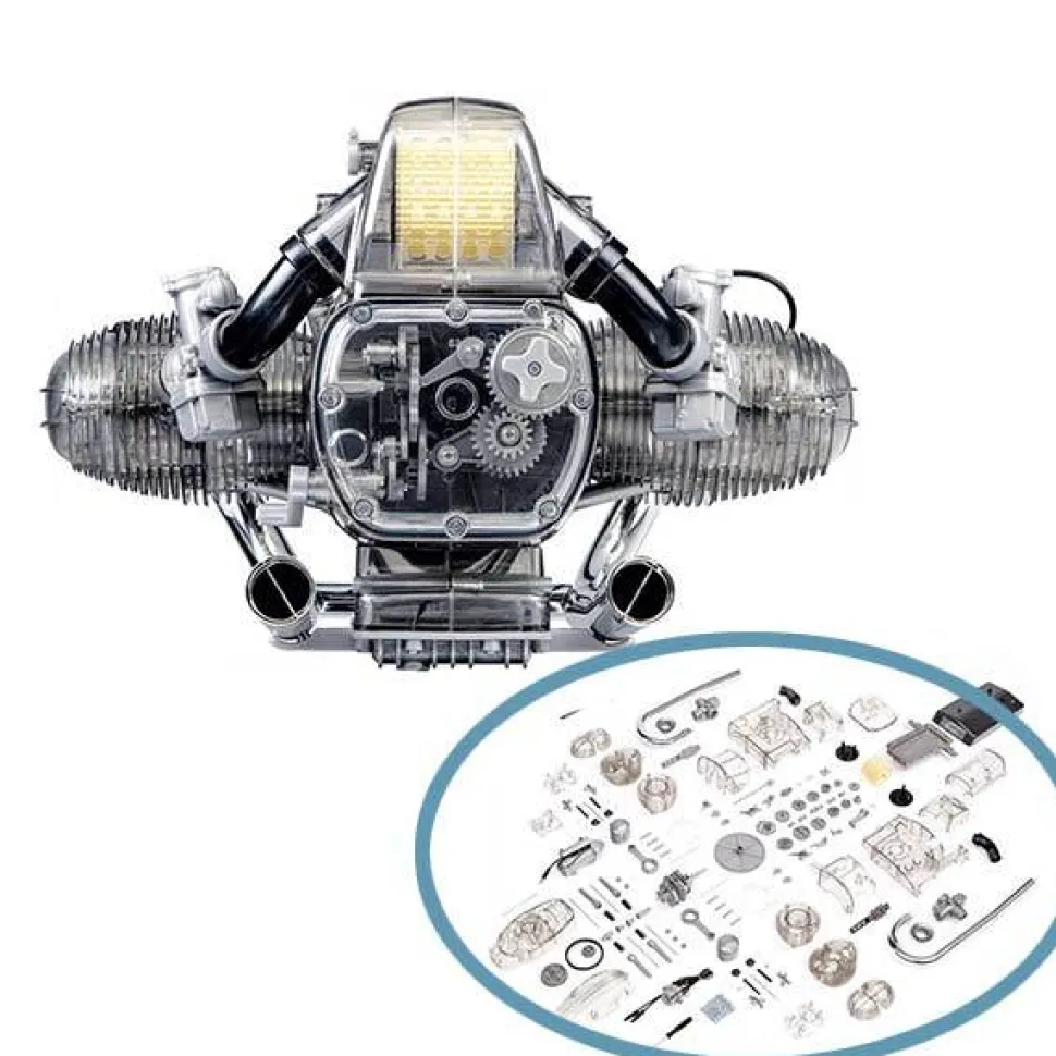 Flat Twin Airhead Engine Model Kit - Build Your Own 2 Cylinder Engine - BMW DIY Assembly Kit