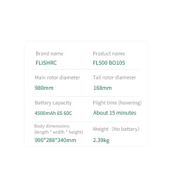 FL500 BO105 500-Class 2.4G 6CH Scale RC Helicopter with L7 Flight Controller & 4-Mode GPS Positioning