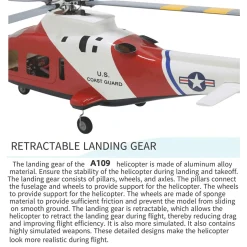 FLISHRC Agusta A109 500-Class RC Helicopter 2.4G 6CH with L7 Flight Controller & 4-Mode GPS Positioning – RTF Version