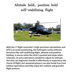 FLISHRC Airwolf Pro FL500 500-Class 6CH Scale RC Helicopter with L7 Flight Controller & 4-Mode GPS, 2.4GHz RTF