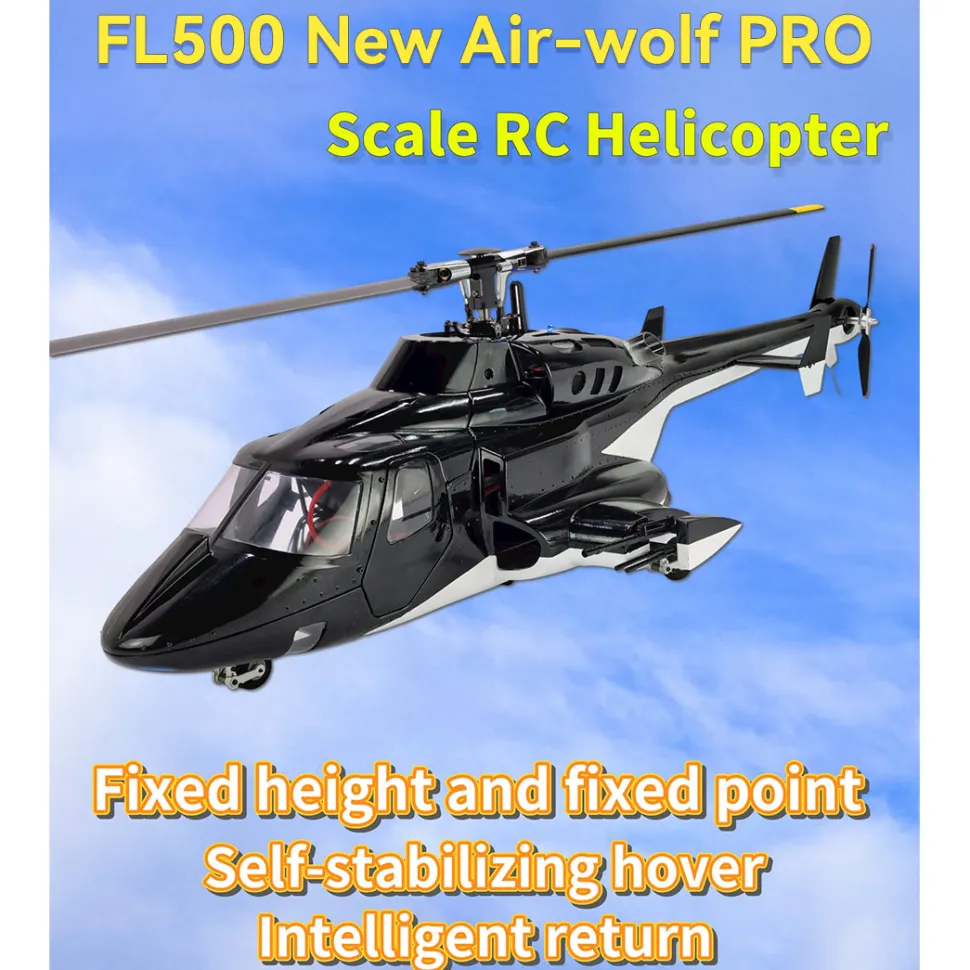 FLISHRC Airwolf Pro FL500 500-Class 6CH Scale RC Helicopter with L7 Flight Controller & 4-Mode GPS, 2.4GHz RTF