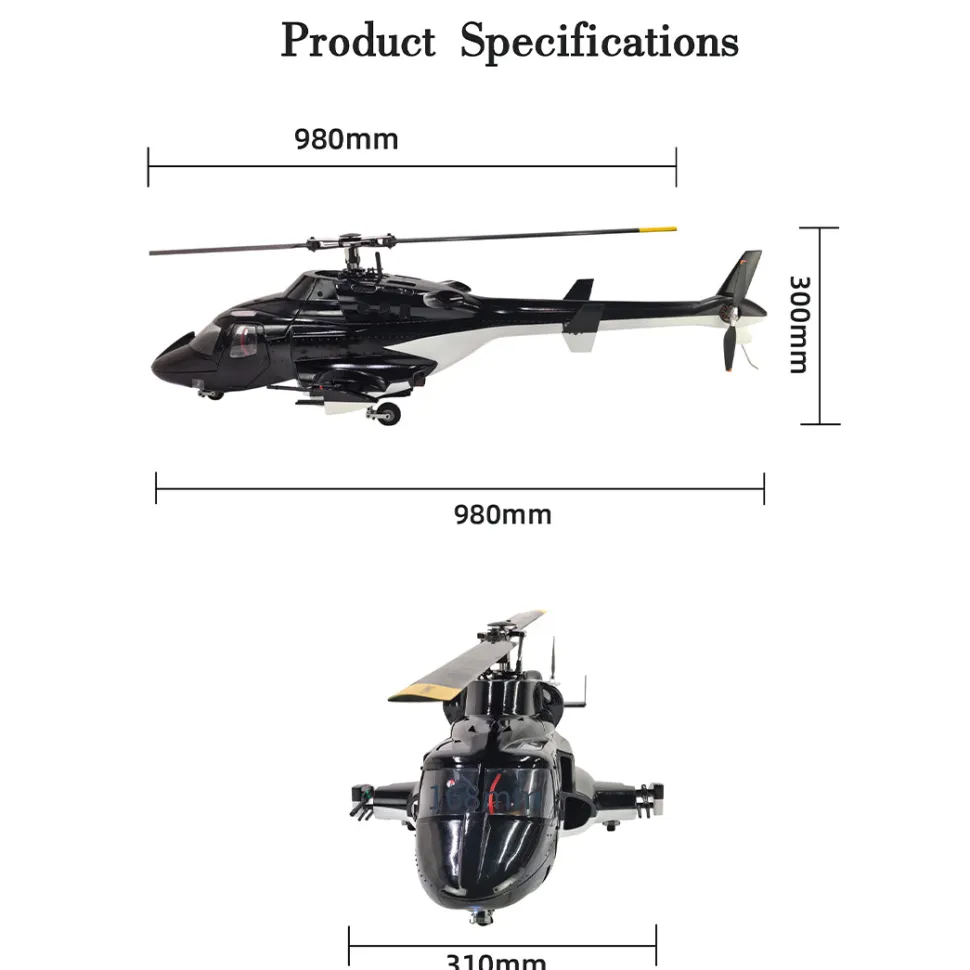 FLISHRC Airwolf Pro FL500 500-Class 6CH Scale RC Helicopter with L7 Flight Controller & 4-Mode GPS, 2.4GHz RTF