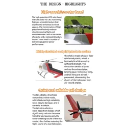 FLISHRC Eurocopter AS350 500-Class RC Helicopter 2.4G 6CH with L7 Flight Controller & 4-Mode GPS Positioning – RTF Version