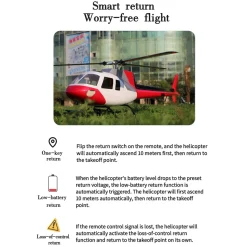 FLISHRC Eurocopter AS350 500-Class RC Helicopter 2.4G 6CH with L7 Flight Controller & 4-Mode GPS Positioning – RTF Version