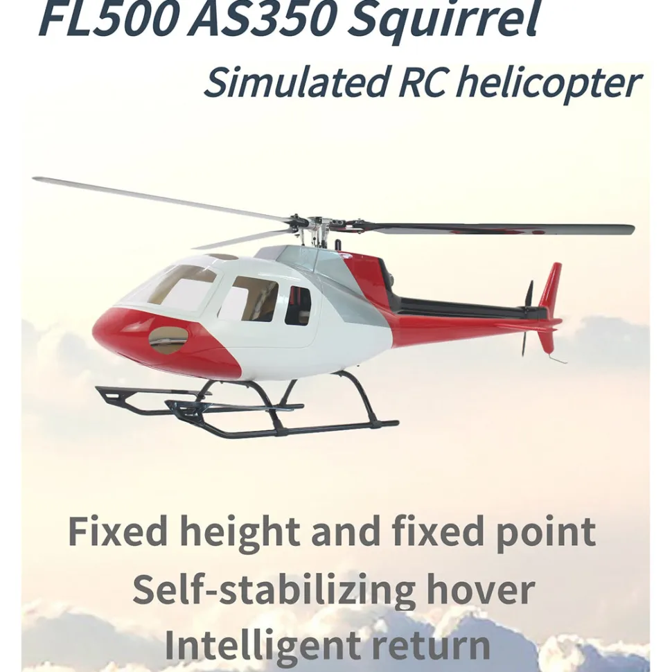 FLISHRC Eurocopter AS350 500-Class RC Helicopter 2.4G 6CH with L7 Flight Controller & 4-Mode GPS Positioning – RTF Version