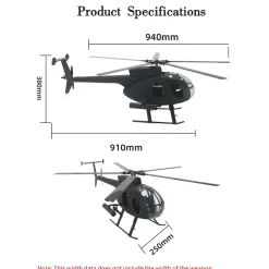 FLISHRC FL500 AH-6 Little Bird 500-Class 2.4G 6CH Scale RC Helicopter Model with L7 Flight Controller and 4-Mode Positioning GPS RTF