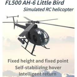 FLISHRC FL500 AH-6 Little Bird 500-Class 2.4G 6CH Scale RC Helicopter Model with L7 Flight Controller and 4-Mode Positioning GPS RTF