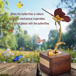 Flying Butterfly Model Kit 3D Dynamic Mechanical Crafts Kinetic Butterfly Model Kit for Kids, Teens, and Adults
