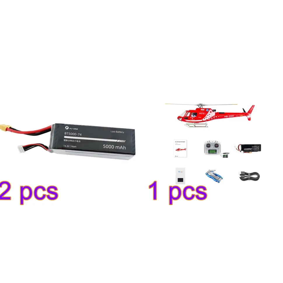 FLYWING AS350 470 Class 2.4G 6CH Quik-Release 3-Rotor Scale RC Military Helicopter Model with ACE Flight Controller, GPS Positioning & Left/Right-Hand Control (RTF Version)