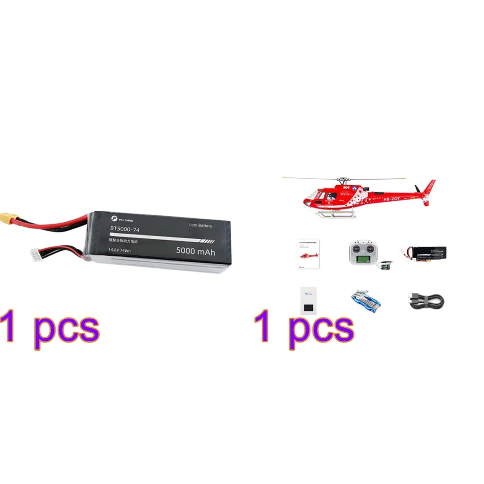 FLYWING AS350 470 Class 2.4G 6CH Quik-Release 3-Rotor Scale RC Military Helicopter Model with ACE Flight Controller, GPS Positioning & Left/Right-Hand Control (RTF Version)