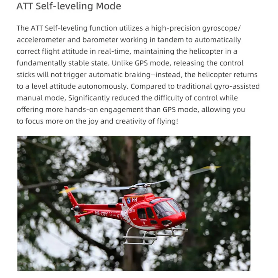 FLYWING AS350 470 Class 2.4G 6CH Quik-Release 3-Rotor Scale RC Military Helicopter Model with ACE Flight Controller, GPS Positioning & Left/Right-Hand Control (RTF Version)