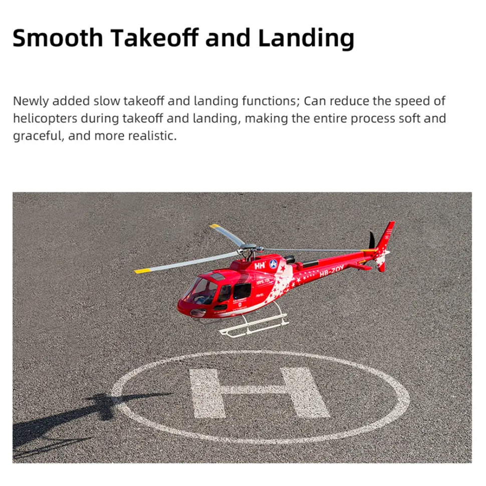 FLYWING AS350 470 Class 2.4G 6CH Quik-Release 3-Rotor Scale RC Military Helicopter Model with ACE Flight Controller, GPS Positioning & Left/Right-Hand Control (RTF Version)