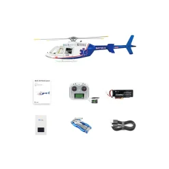 FLYWING BELL-407 470 Size 2.4G 6CH Military RC Helicopter Model With ACE Flight Controller, GPS, Quick Release Rotors and Adjustable Left/Right-Handed Controls (RTF Version)