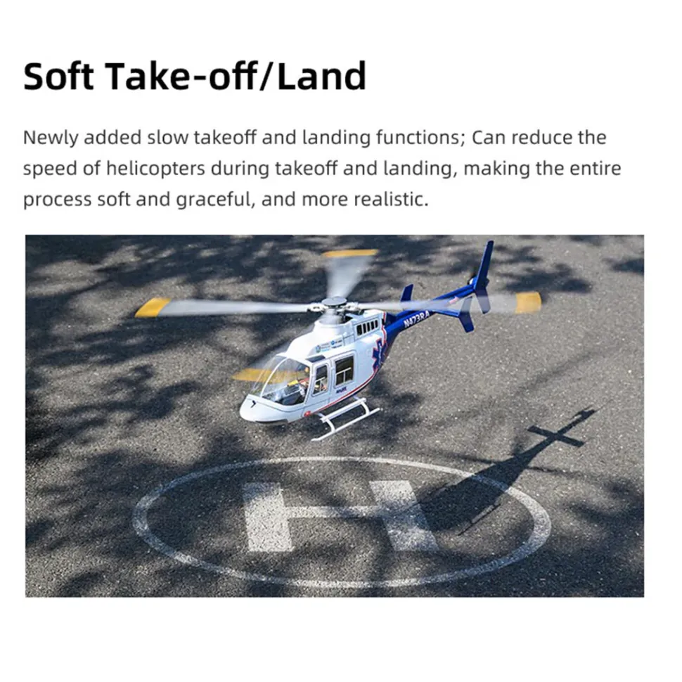 FLYWING BELL-407 470 Size 2.4G 6CH Military RC Helicopter Model With ACE Flight Controller, GPS, Quick Release Rotors and Adjustable Left/Right-Handed Controls (RTF Version)