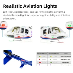 FLYWING BELL-407 470 Size 2.4G 6CH Military RC Helicopter Model With ACE Flight Controller, GPS, Quick Release Rotors and Adjustable Left/Right-Handed Controls (RTF Version)
