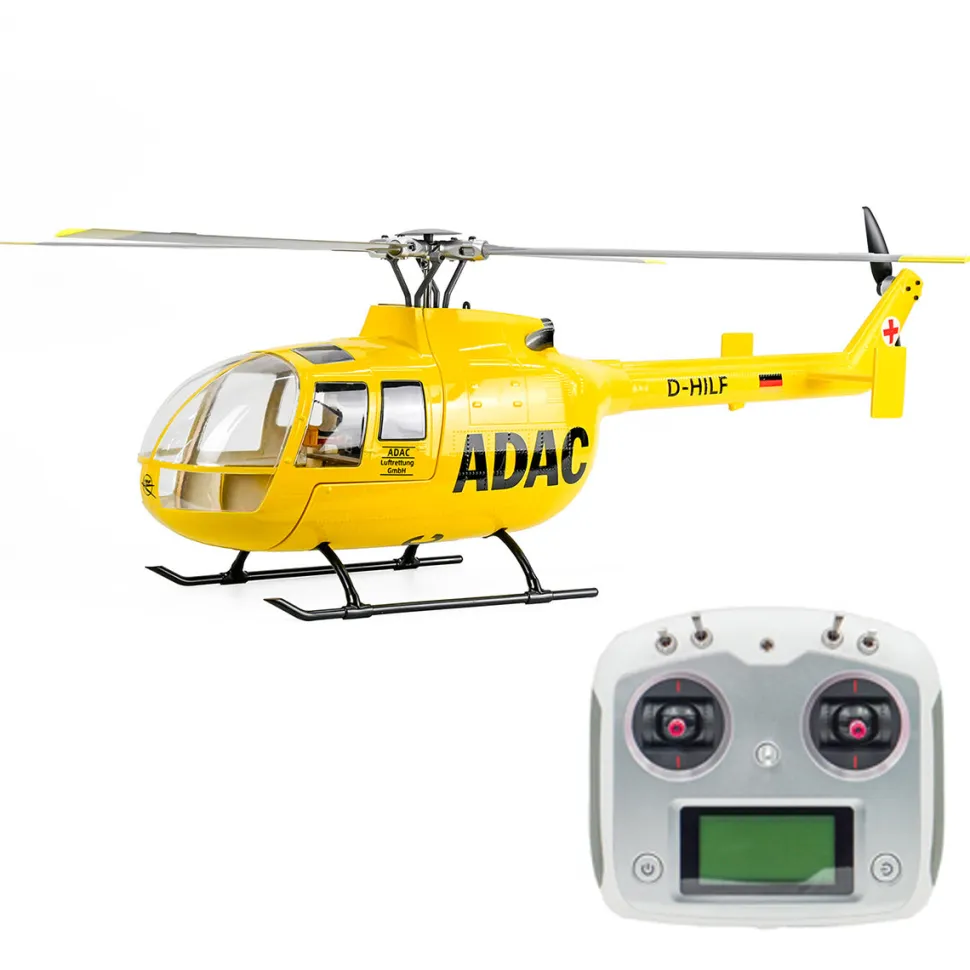 FLYWING BO105 470 Size 2.4G 6CH Military RC Helicopter With H1 Flight Controller,GPS and Adjustable Left/Right-Handed Controls