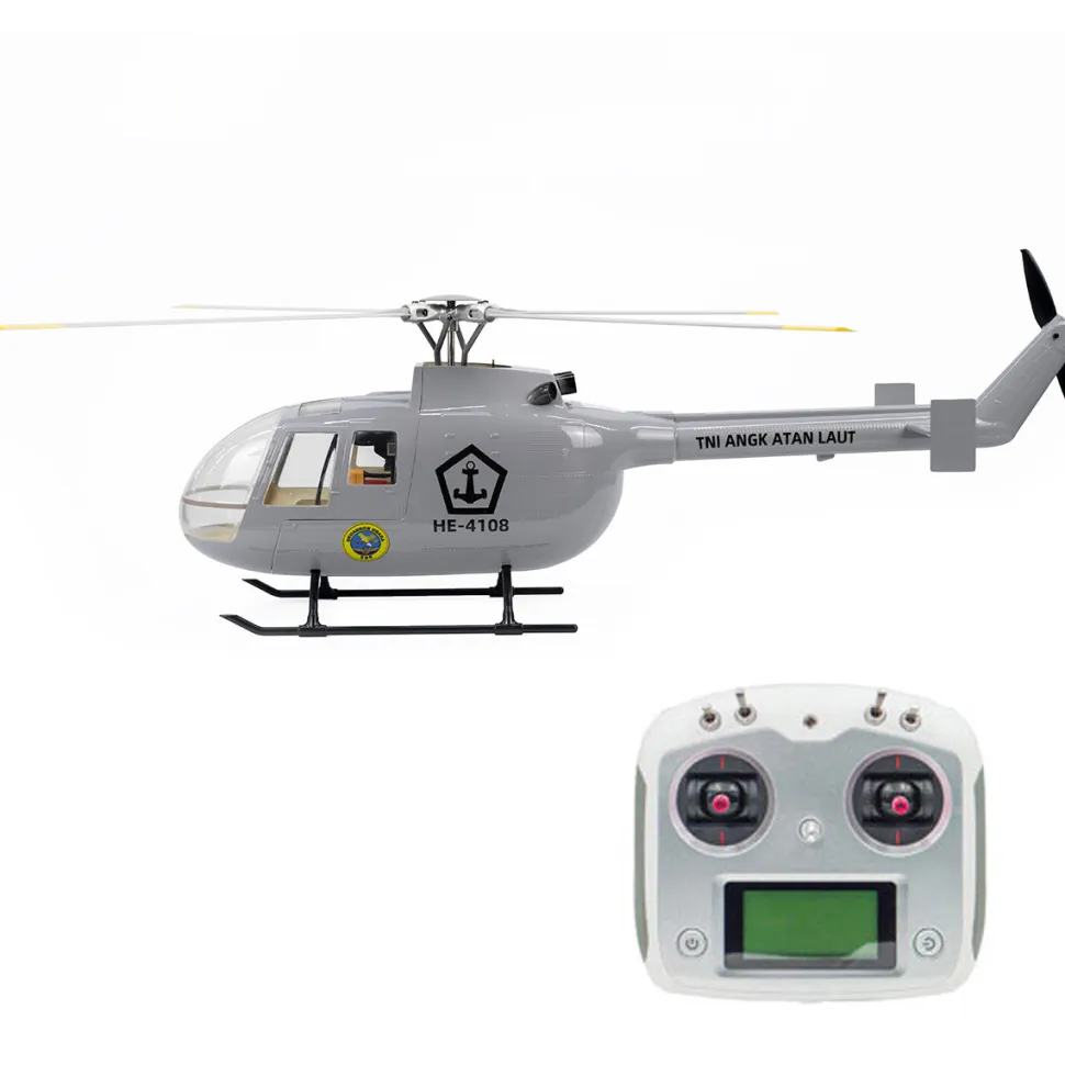 FLYWING BO105 470 Size 2.4G 6CH Military RC Helicopter With H1 Flight Controller,GPS and Adjustable Left/Right-Handed Controls