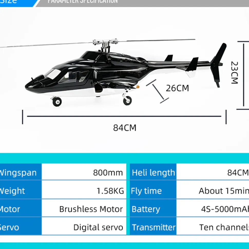 FLYWING FW450L Airwolf 450-Class RC Helicopter 2.4G RC 6CH Electric Airplane Model