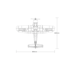 F4U WWII Military RC Airplane, 2.4G 4CH EPP Fixed Wing Scale Aircraft, 800mm Wingspan with JST Connector, No Reflex (RTF Version)
