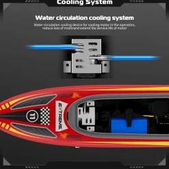 2.4GHz Remote Control Speedboat - 30KM/H High-Speed Electric Racing Boat with LED Night Lights
