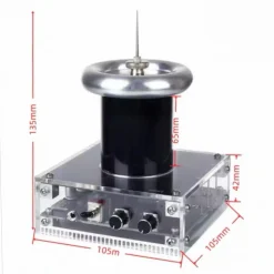 Glow Tesla Coil High Voltage Ion Experiment, Desktop Electric Display with Audio Input
