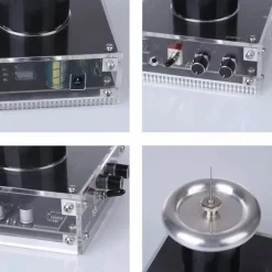 Glow Tesla Coil High Voltage Ion Experiment, Desktop Electric Display with Audio Input