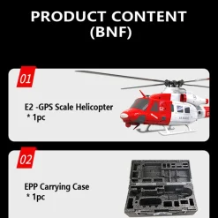 GOOSKY E2 UH-1Y 2.4G 6CH Dual Brushless Direct Drive RC Rescue Simulation Helicopter Model with Lidar positioning