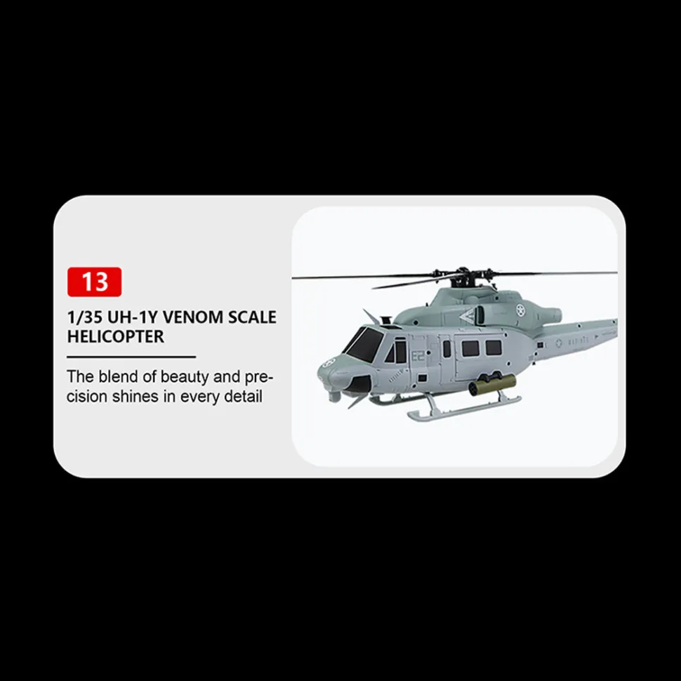 GOOSKY E2 UH-1Y 2.4G RC 6CH Dual Brushless Direct Drive Scale Aerobatic GTS Flight Control Helicopter Model