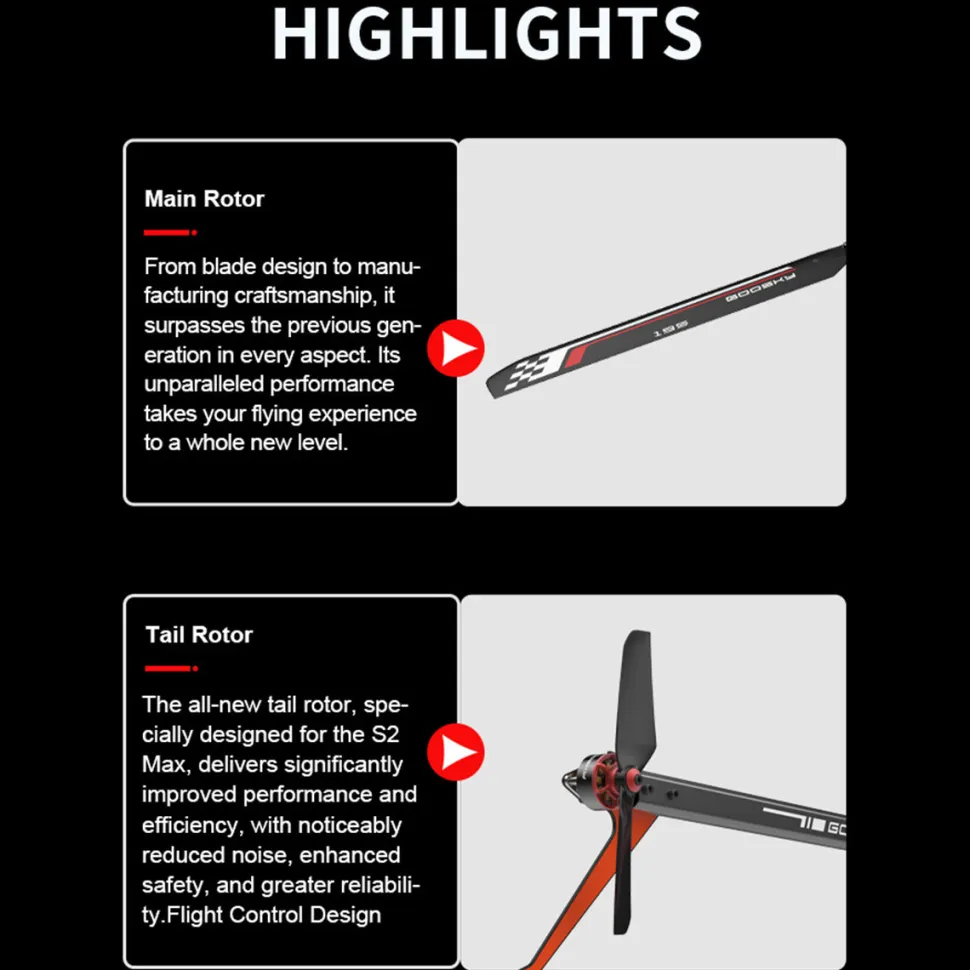 GOOSKY Legend S2 MAX 2.4G 6CH Dual Brushless 3D Stunt RC Helicopter