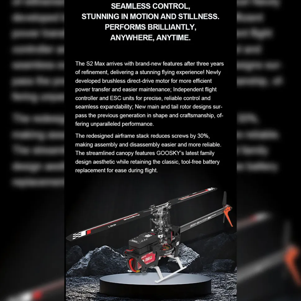 GOOSKY Legend S2 MAX 2.4G 6CH Dual Brushless 3D Stunt RC Helicopter