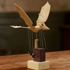 Handcrafted Wooden Western Fire Dragon Dynamic Model - Desktop Stress Relief Display (Non-Music Box)