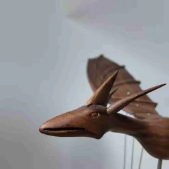Handcrafted Wooden Western Fire Dragon Dynamic Model - Desktop Stress Relief Display (Non-Music Box)