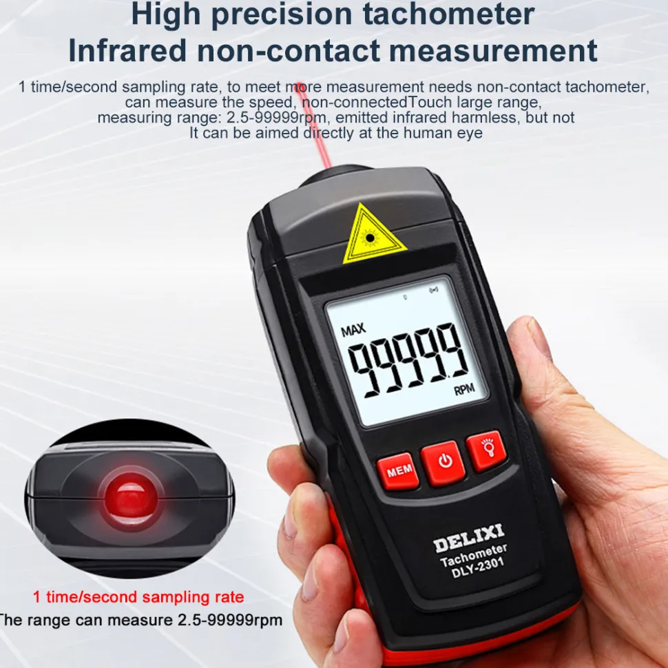 High Precision Laser Non-contact Tachometer Measuring Instrument