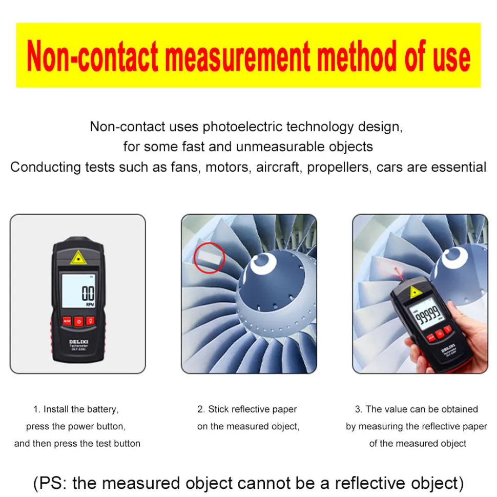 High Precision Laser Non-contact Tachometer Measuring Instrument